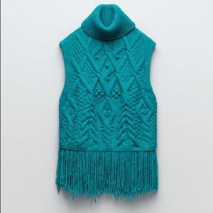 Zara fringe knit vest top